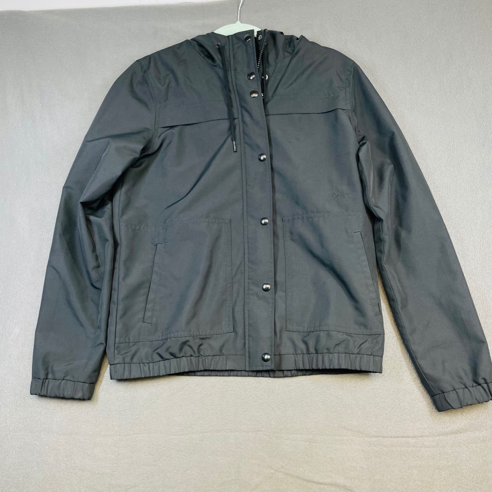 Volcom Women's Black Hooded Water Resistant Jacket Size Small Skate Surf Rain